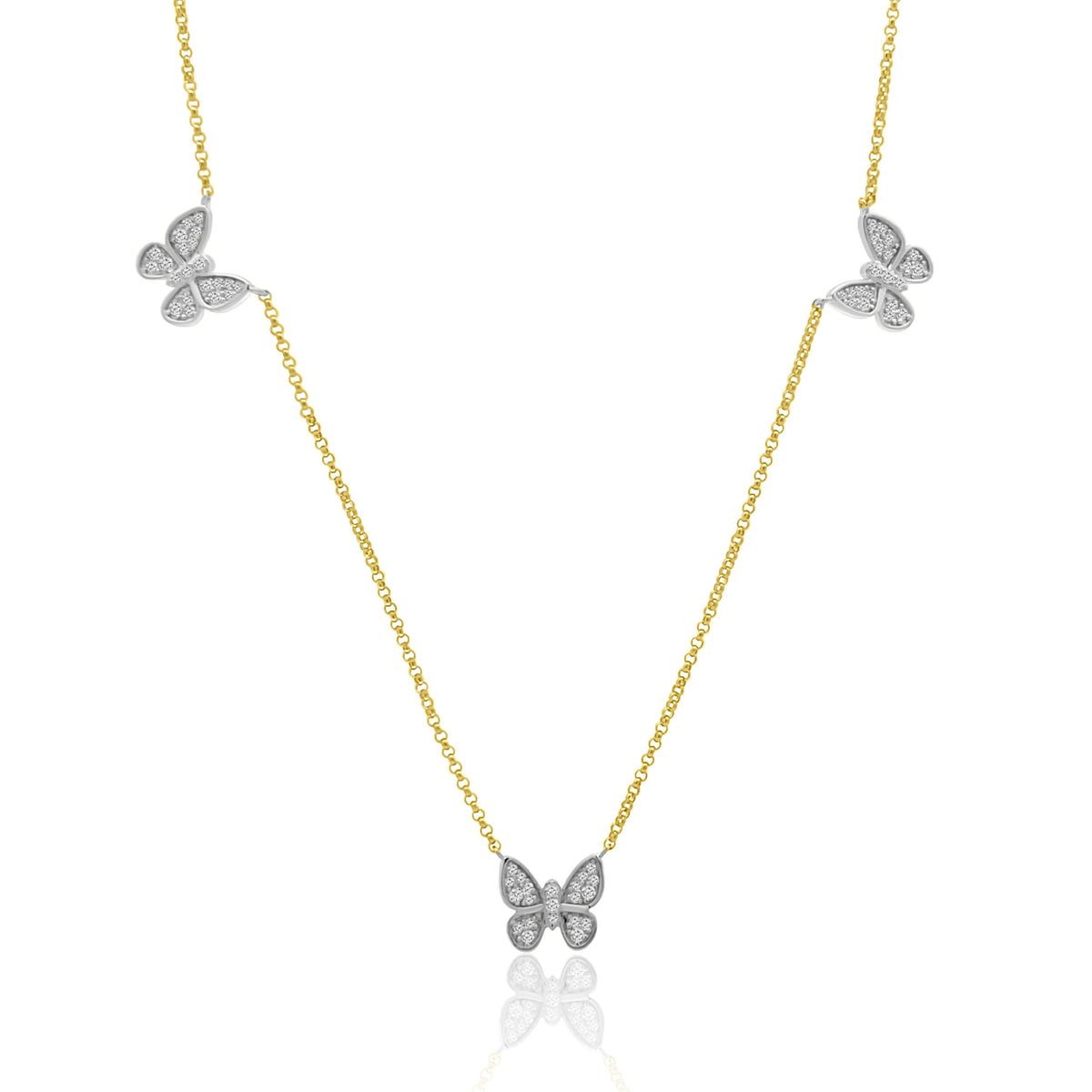 Three Butterflies Necklace