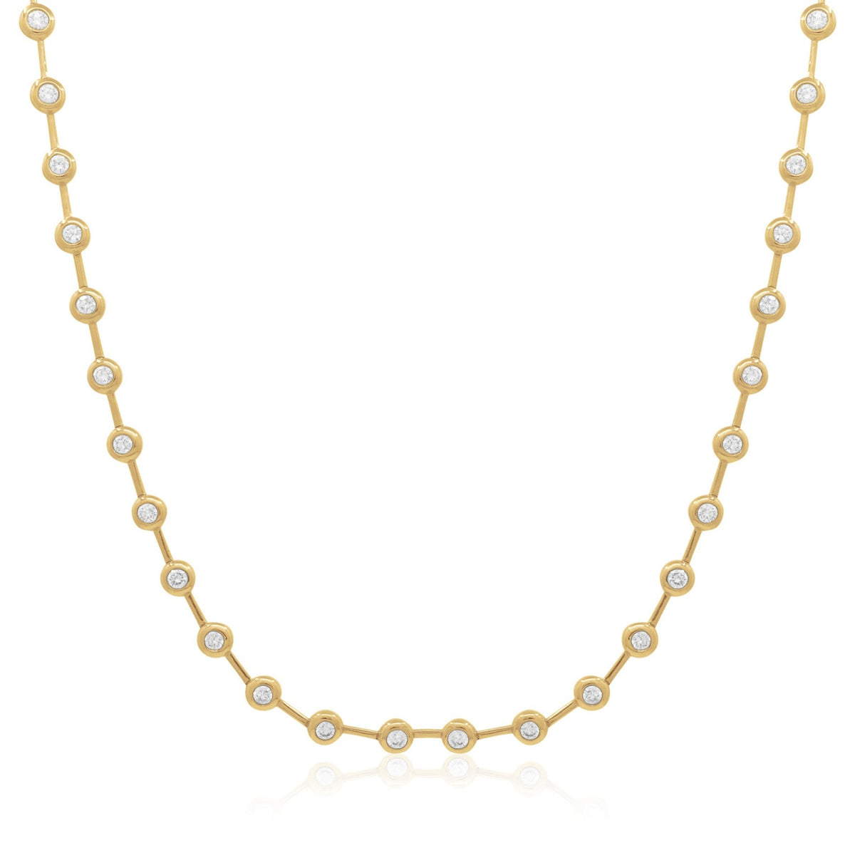 Bezel Diamond Tennis Necklace