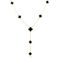 Stone Flower Lariat - Black Onyx