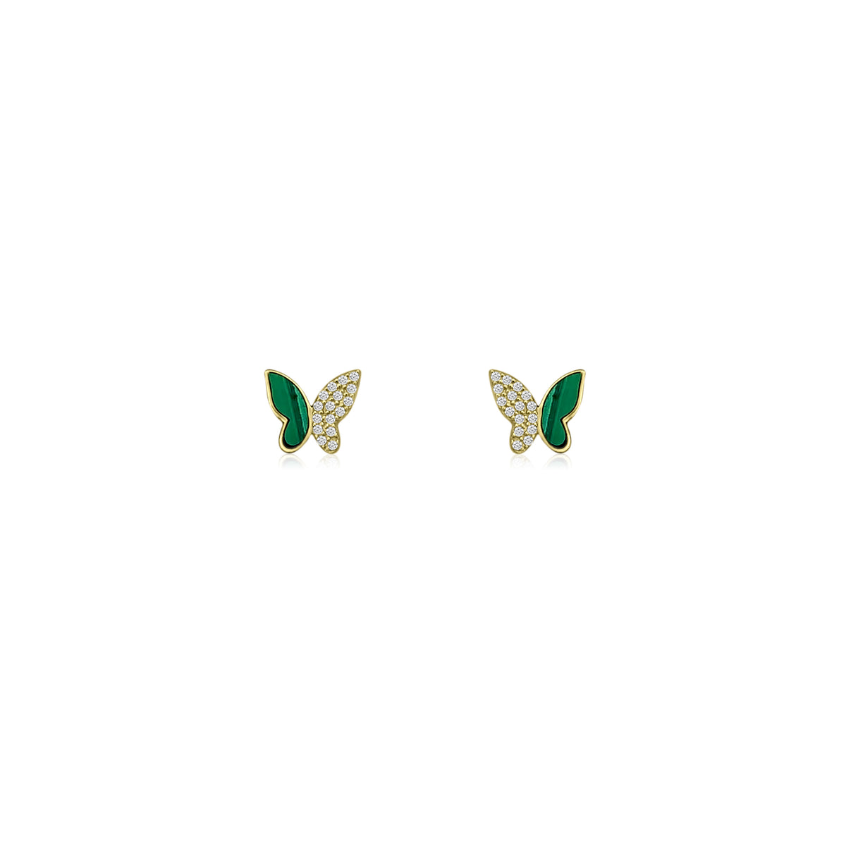 Butterfly Earrings - Malachite