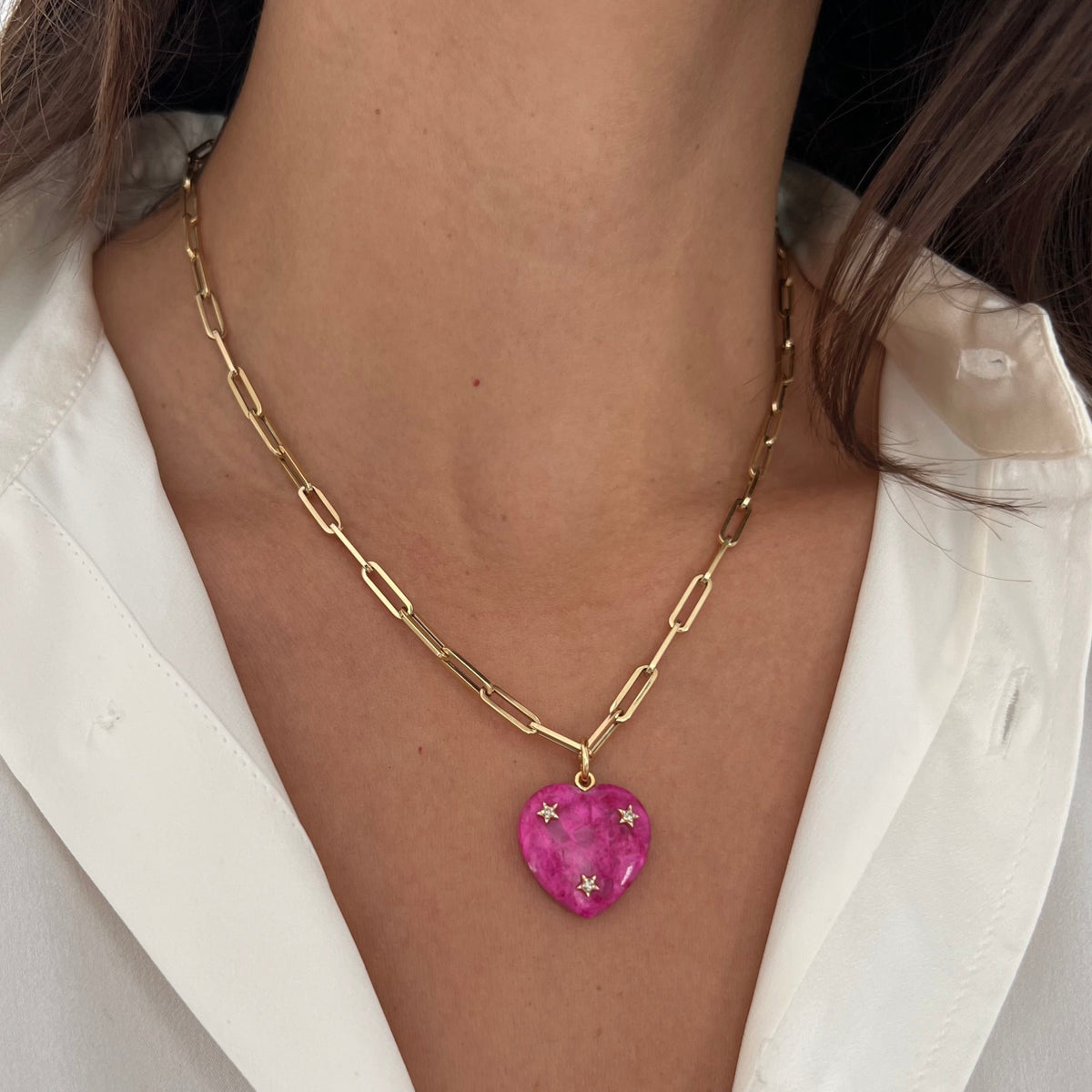 Hot Pink Heart Pendant