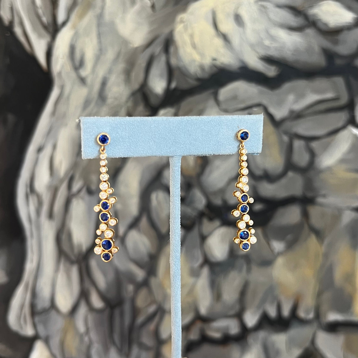 Diamonds and Sapphire Earrings