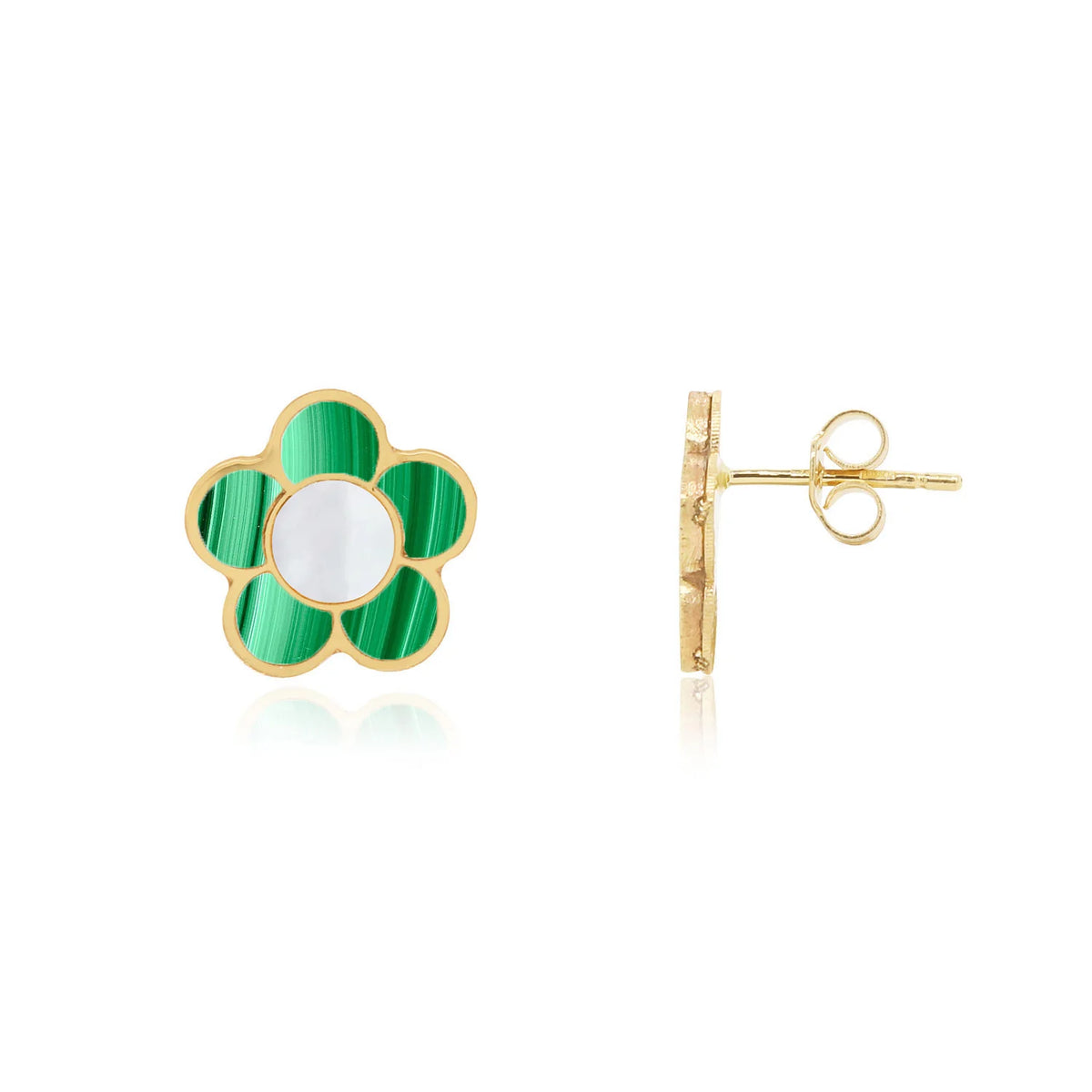 Daisy Flower Earring - Malachite