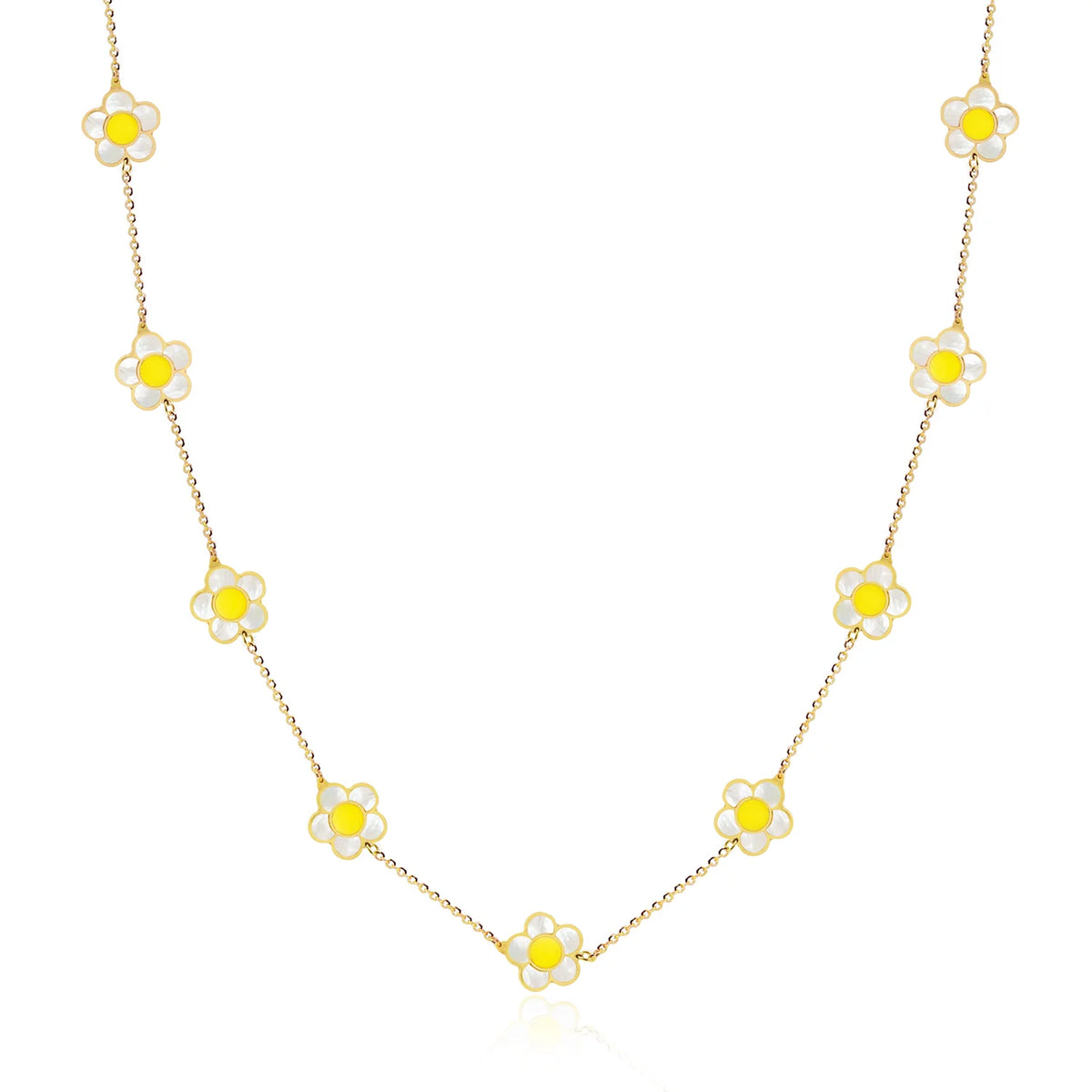 Daisy Flower Necklace - Mother of Pearl