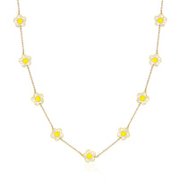 Daisy Flower Necklace - Pink