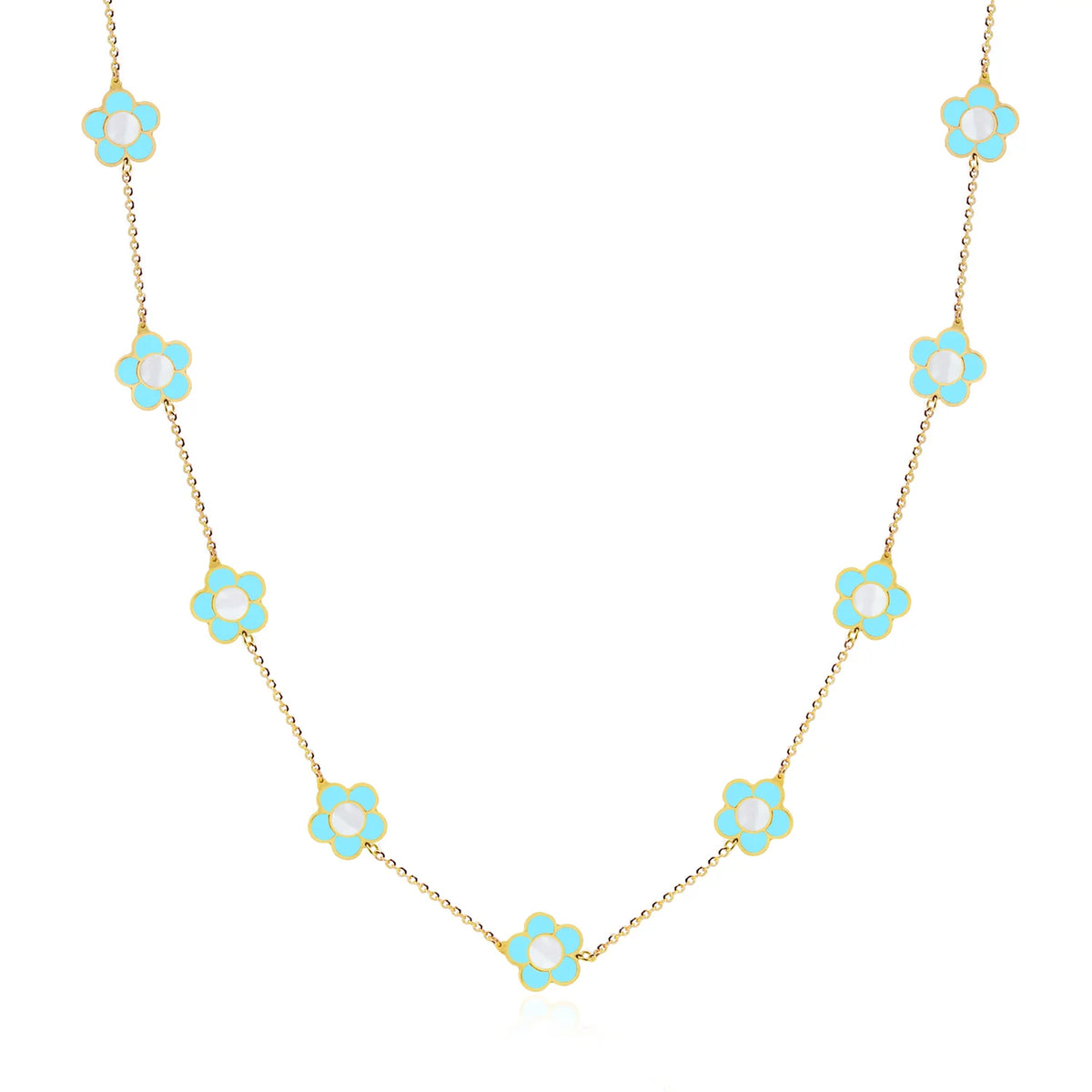 Daisy Flower Necklace - Pink