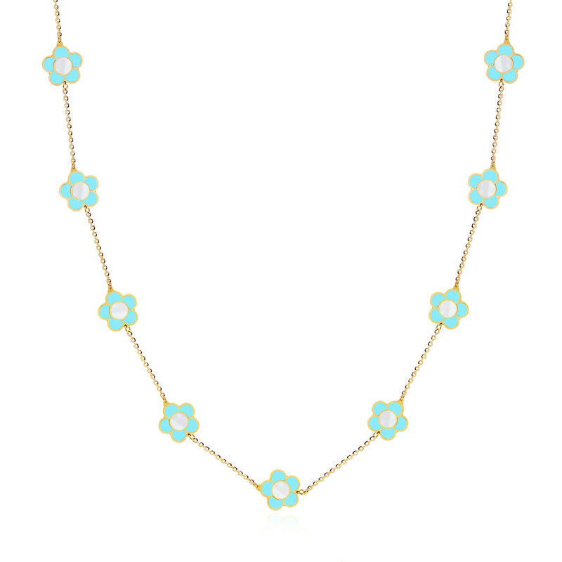 Daisy Flower Necklace - Pink