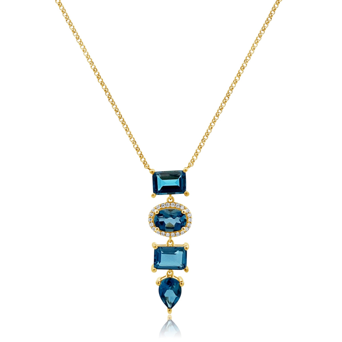 Blue Topaz Drop Necklace