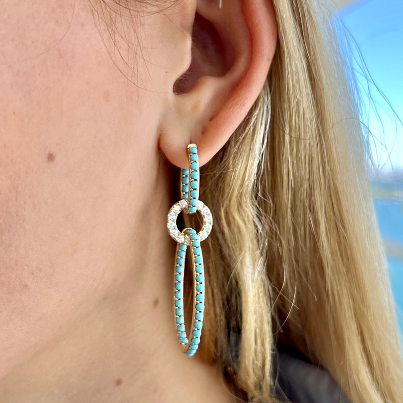 Turquoise Linked Earrings