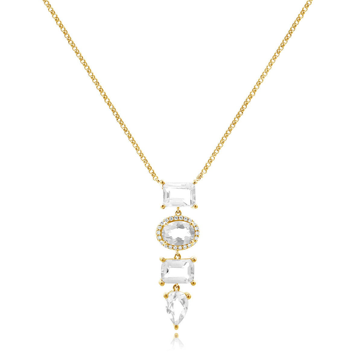 White Topaz Drop Necklace