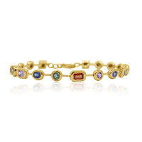 Rainbow Sapphire Bezel Bracelet