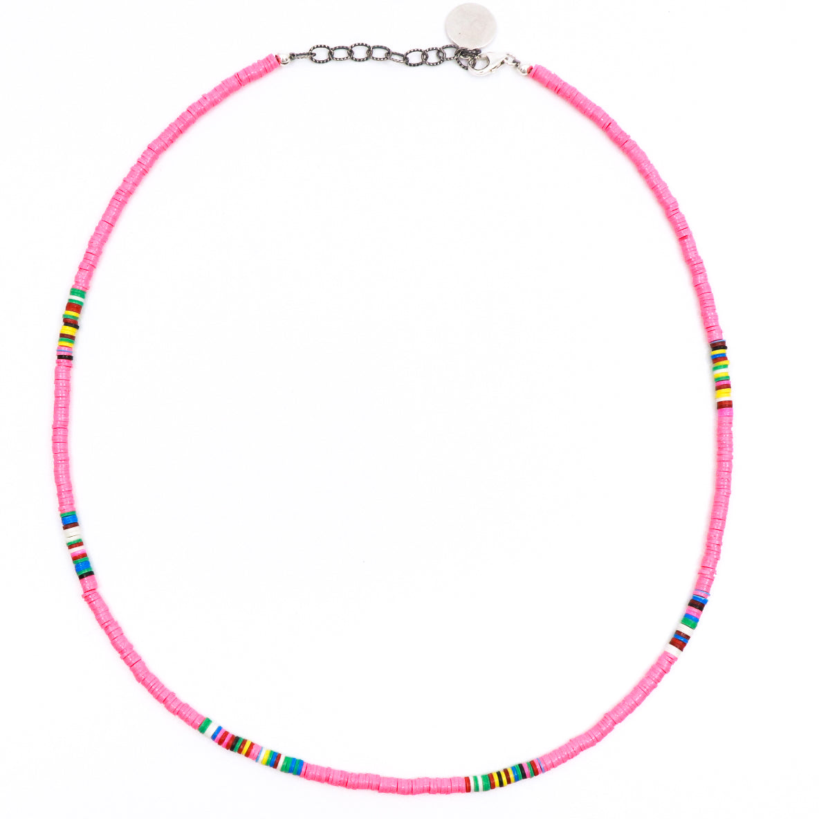 University Trendz Navy Blue Turquoise Pink Multicolored Heishi Beads Boho  Necklace : Amazon.in: Fashion