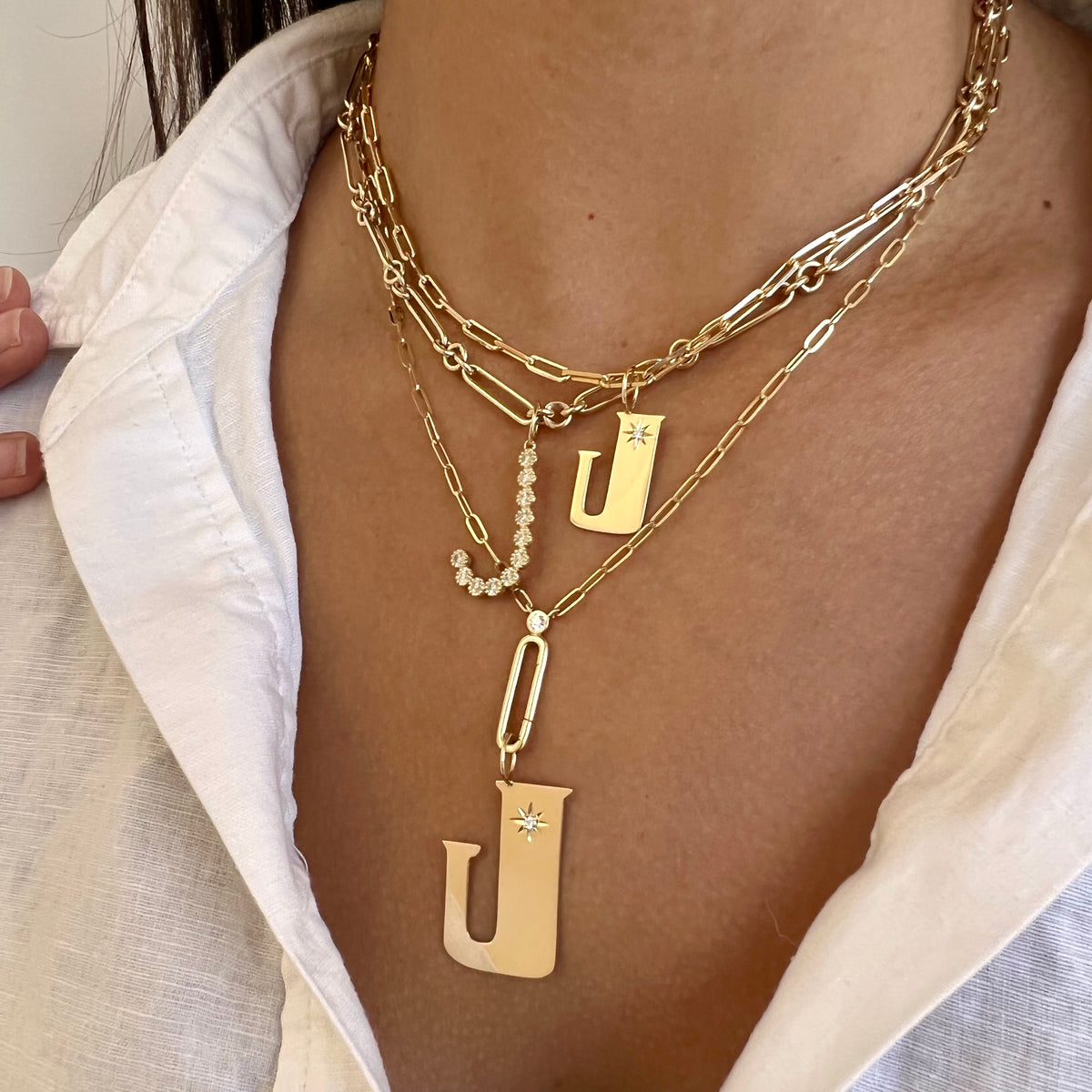 Hayley Style Miami - 14K Gold Flat Letter Initial Charm
